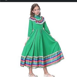 New Traditional Mexican Girl's Skirt Large
Skirt Ethnic Style Dress Dance...